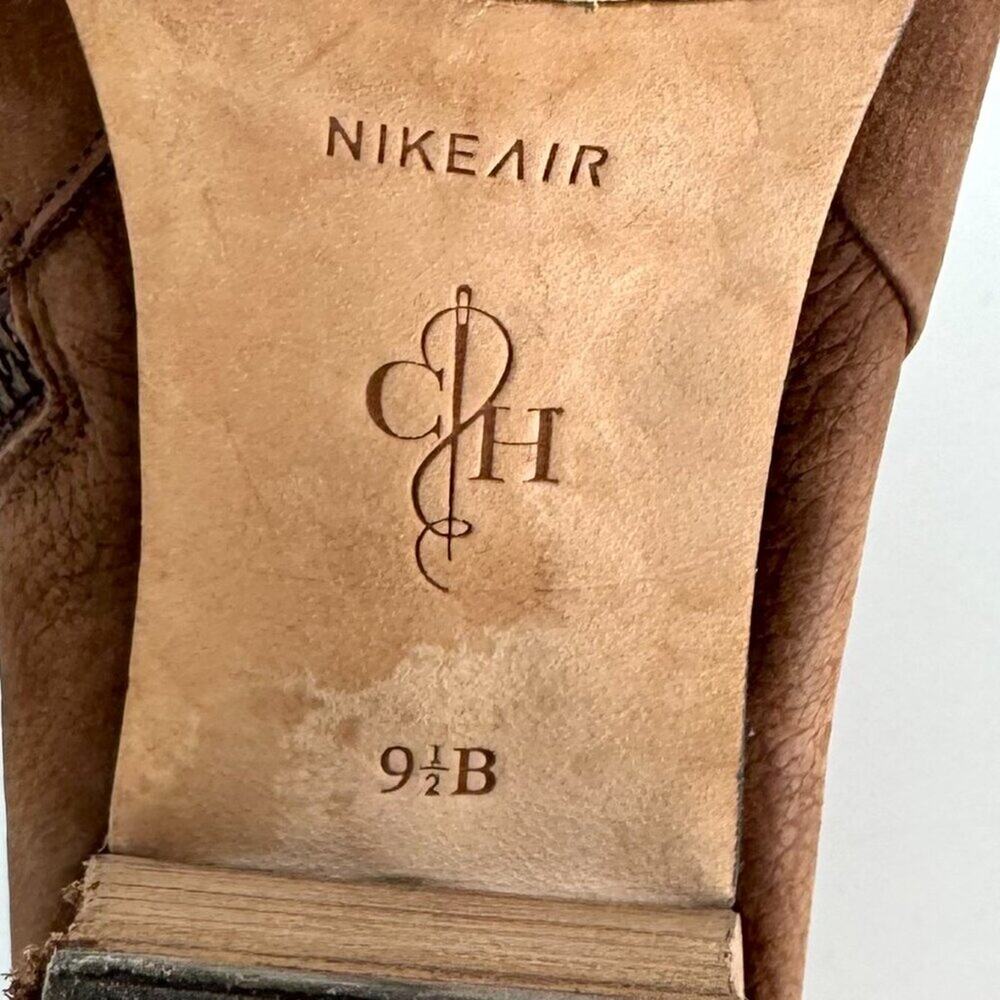 Cole Haan Nike Air Cassidy Ankle Booties Worn Leather Stacked Heel Brown 9.5 - Picture 10 of 11